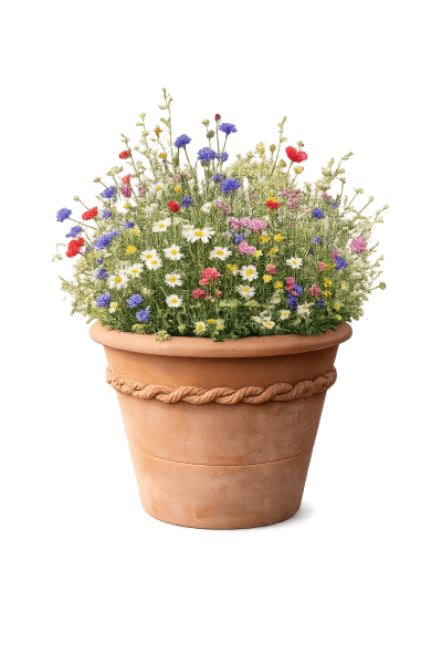 Klassischer Terracottatopf aus Impruneta mit geflochtenem Dekor – handgefertigt und frostsicher - Vaso Casatina